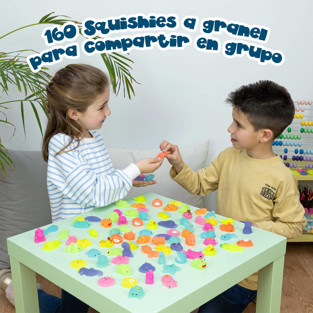 Squishies con brillo en la oscuridad - Pack de 160 detalles de cumpleaños