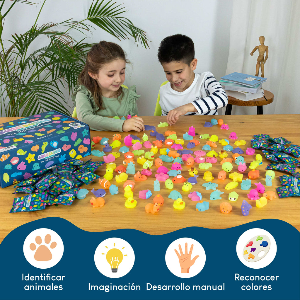 Squishies con brillo en la oscuridad - Pack de 160 detalles de cumpleaños