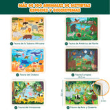 Puzzle de Madera de Animales - Pack de 6