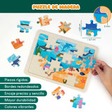 Puzzle de Madera de Animales - Pack de 6