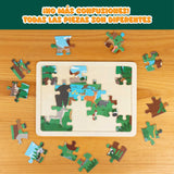 Puzzle de Madera de Animales - Pack de 6
