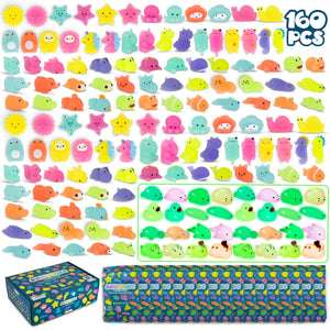 Squishies con brillo en la oscuridad - Pack de 160 detalles de cumpleaños