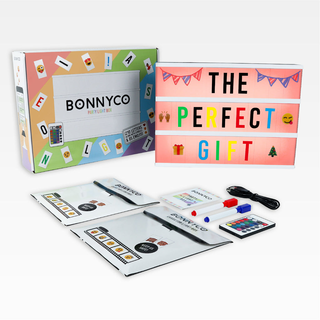 Caja de Luz de Colores, con 300 Letras y Emojis - Light Box Color – BONNYCO
